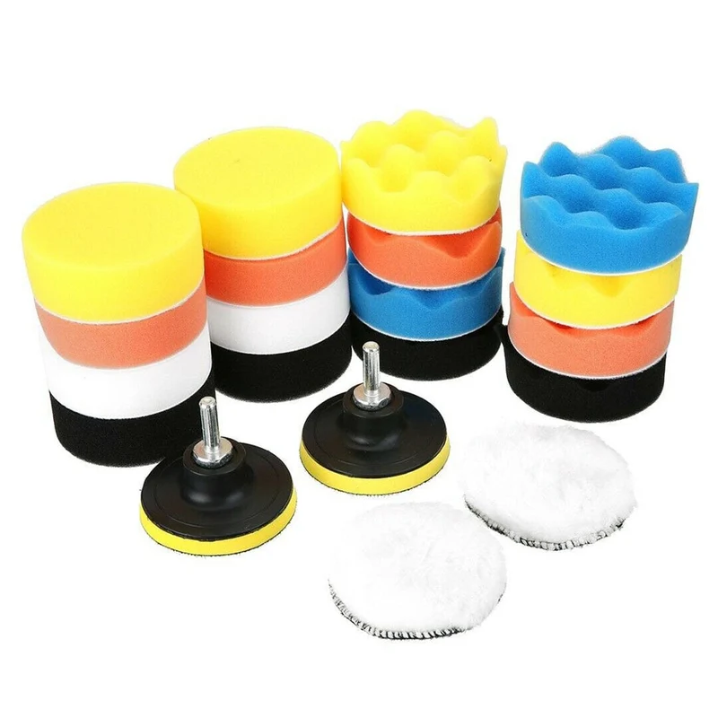 22 pièces/ensemble tampons de polissage roue éponge Kit de vadrouille disque de polissage auto-adhésif polissage épilation éponge outils accessoires
