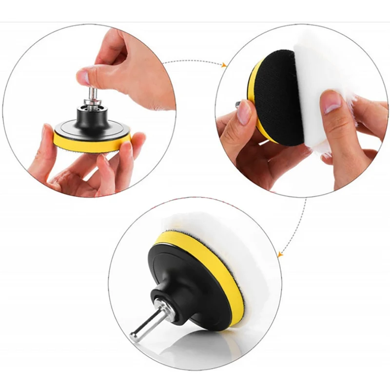 22 pièces/ensemble tampons de polissage roue éponge Kit de vadrouille disque de polissage auto-adhésif polissage épilation éponge outils accessoires