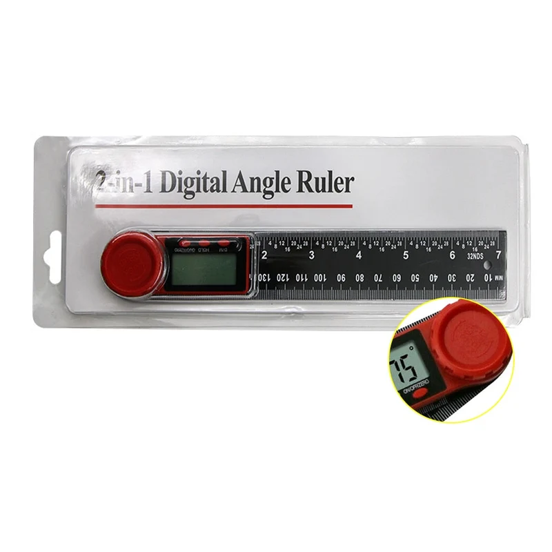 0-200mm Digital Angle Finder Règle Inclinomètre d'angle 7 pouces 360 ° Outil de jauge Électron Goniomètre Rapporteur Outil de mesure