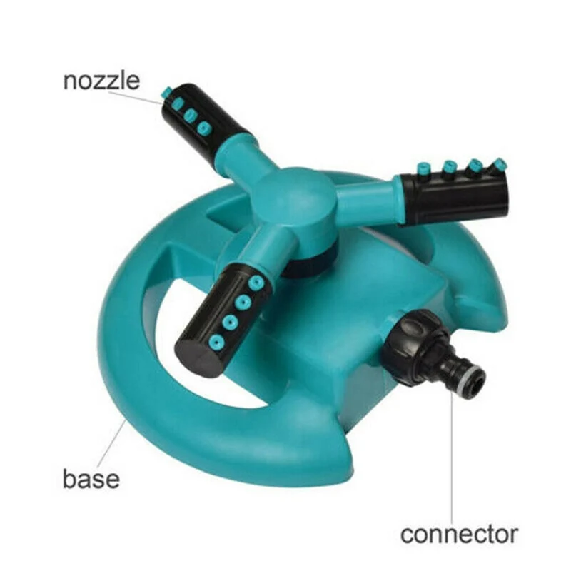Arroseur de jardin arrosage automatique pelouse 360 ​​degrés rotatif 3 bras buses arroseur d'eau système d'arrosage de jardin