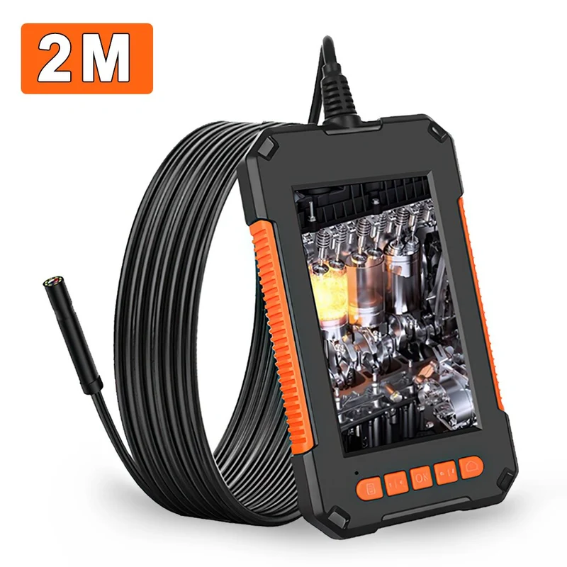 Caméra Endoscope 1080P Full HD Écran 4.3 pouces 8 LED 8mm Caméra d'inspection d'objectif IP67 Endoscope de caméra serpent pour l'inspection des égouts de voiture