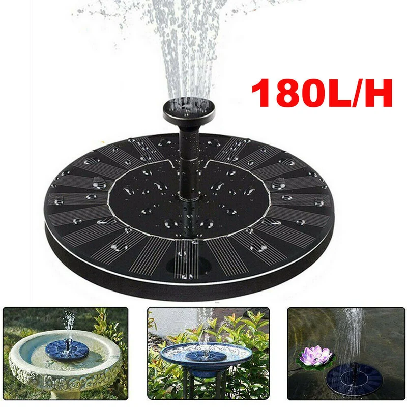 Fontaine solaire fontaine de bassin de jardin pompe à eau solaire fontaine d'eau de piscine ronde flottante décoration de jardin bain d'oiseau extérieur