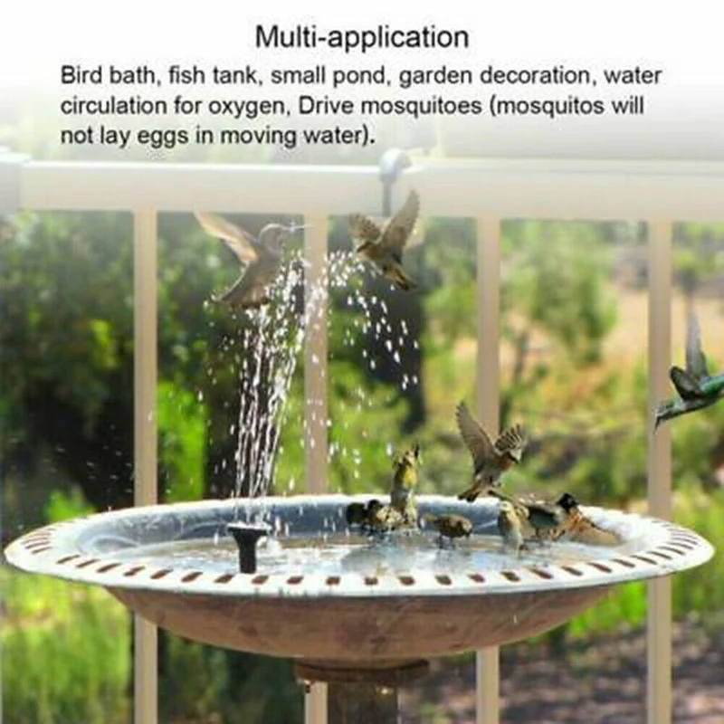 Fontaine solaire fontaine de bassin de jardin pompe à eau solaire fontaine d'eau de piscine ronde flottante décoration de jardin bain d'oiseau extérieur