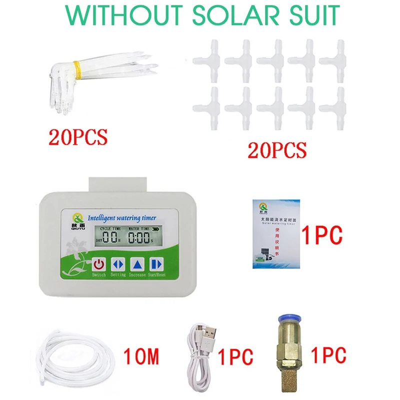 Système de minuterie d'irrigation goutte à goutte d'arrosage automatique à énergie solaire dispositif d'irrigation d'arrosage Rechargeable par USB pour jardin à effet de serre