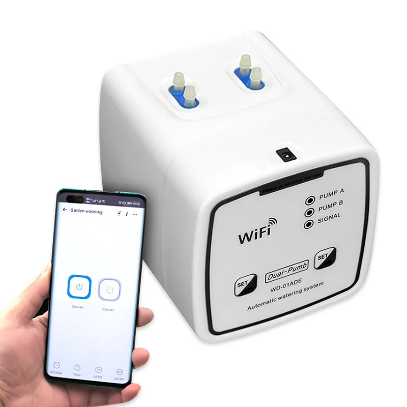 Système d'irrigation goutte à goutte intelligent WIFI téléphone contrôle dispositif d'arrosage automatique ensemble serre jardin pompe à eau minuterie arrosage goutte à goutte