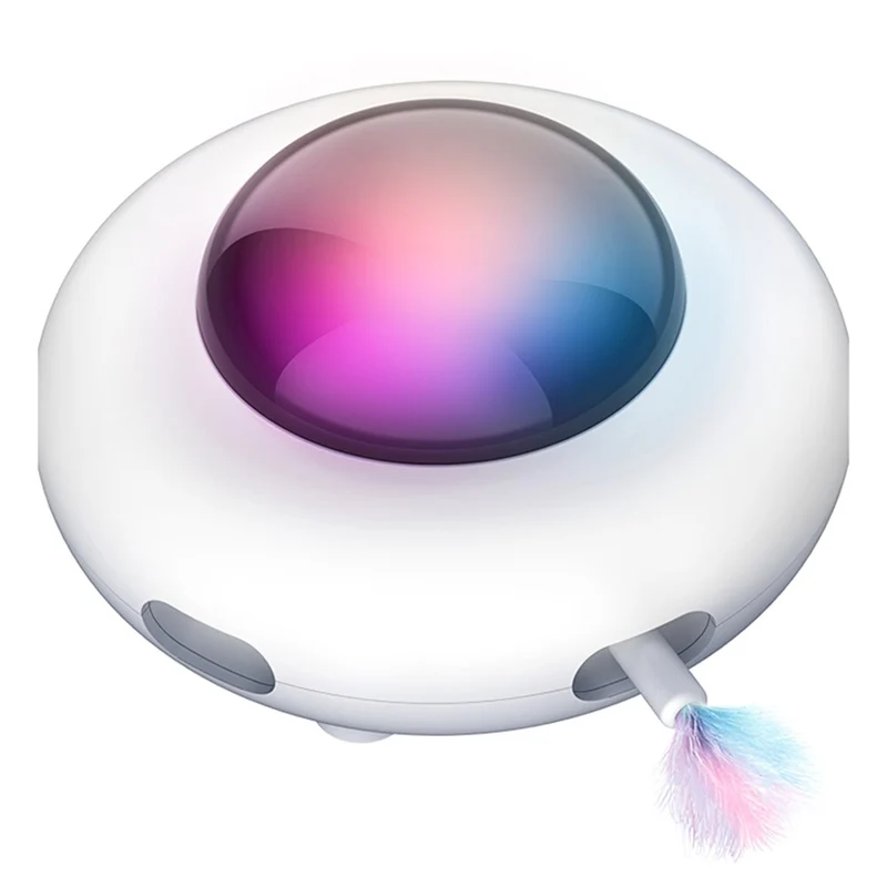 Chats Teaser Jouets Plume Automatique Teaser UFO Platine Vinyle Chat Attraper Jouets D'entraînement Teaser Interactif Direction Pour Animaux De Compagnie Jouet De Chasse