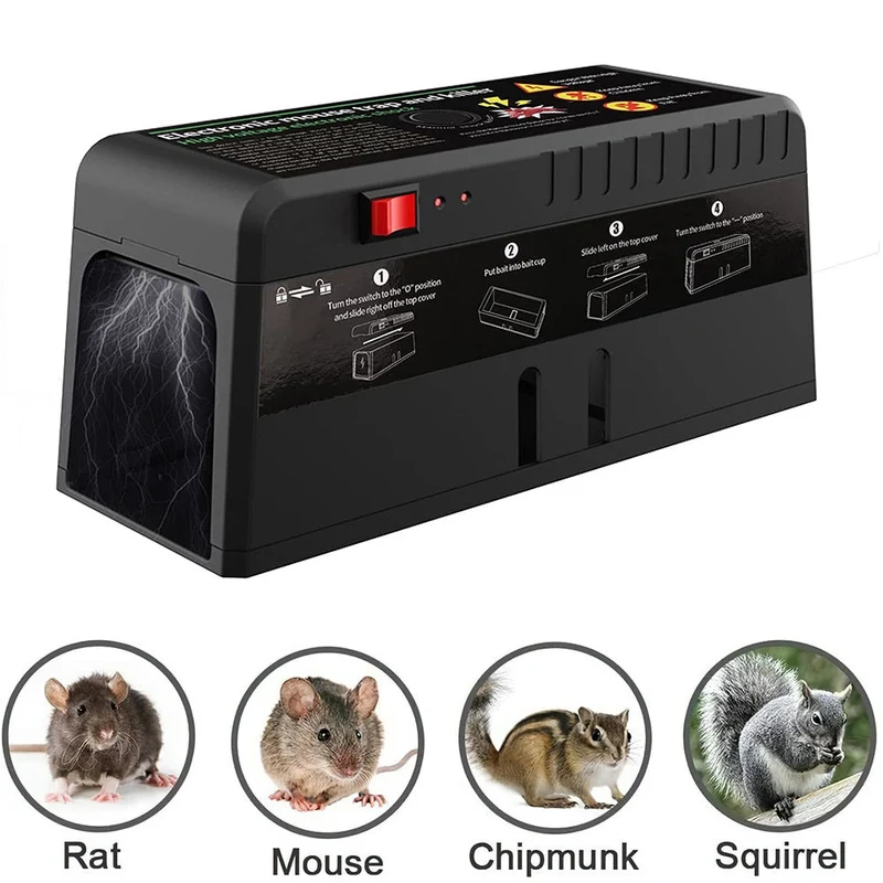 Piège à souris électronique 7000V haute tension Rat rongeur Cage piège réutilisable souris tueur verger jardin électronique antiparasitaire outil