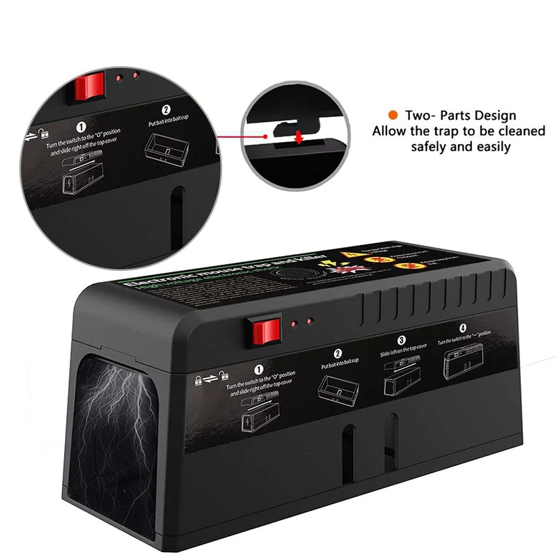 Piège à souris électronique 7000V haute tension Rat rongeur Cage piège réutilisable souris tueur verger jardin électronique antiparasitaire outil