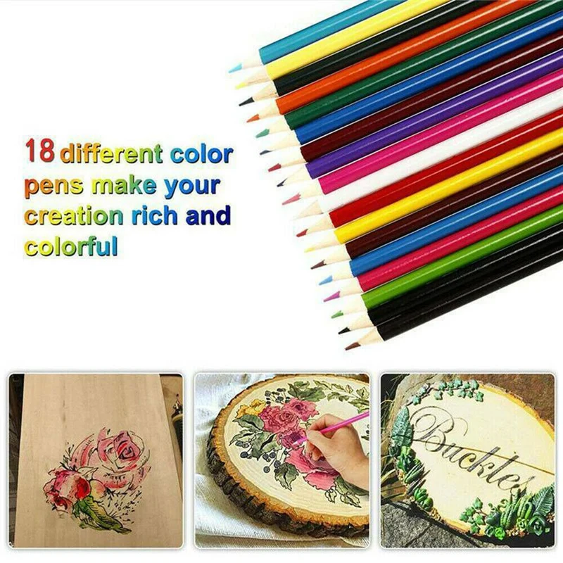 71 pièces Kit de fer à souder électrique outil de stylo à bois 60W artisanat de gaufrage sculpture Kit de stylo pyrogravure température réglable