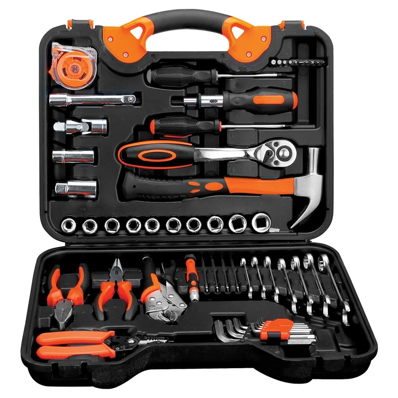 55 pièces outils à main multifonctions ensemble Kit d'outils de réparation de voiture clé à douille dynamométrique à cliquet clés tournevis pince marteau avec boîte