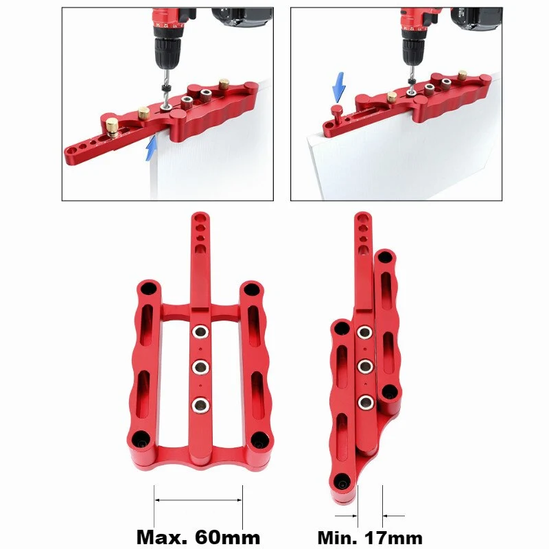 Trou de travail du bois perceuse poinçon positionneur Guide localisateur multi-fonction perceuse poinçon localisateur alliage d'aluminium travail du bois outil de bricolage