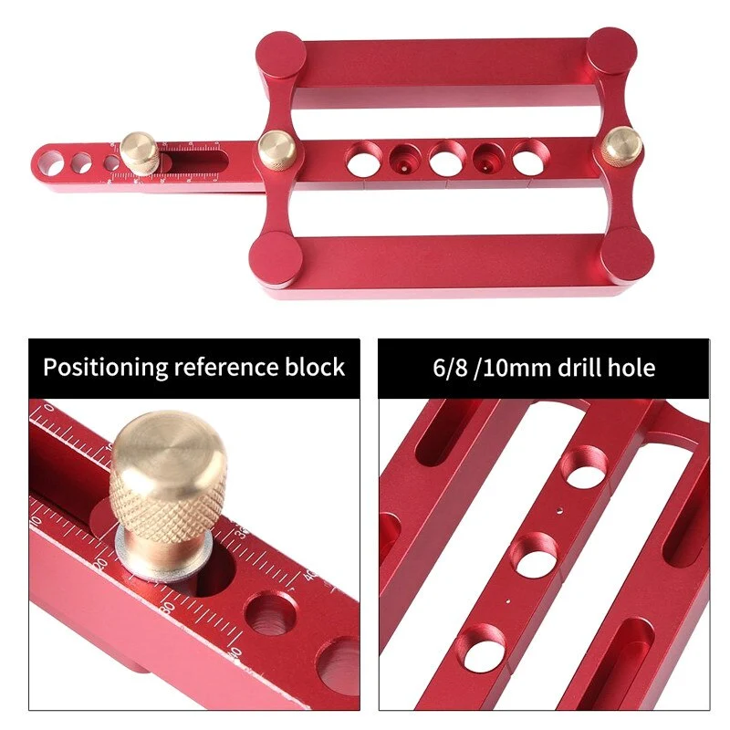 Trou de travail du bois perceuse poinçon positionneur Guide localisateur multi-fonction perceuse poinçon localisateur alliage d'aluminium travail du bois outil de bricolage