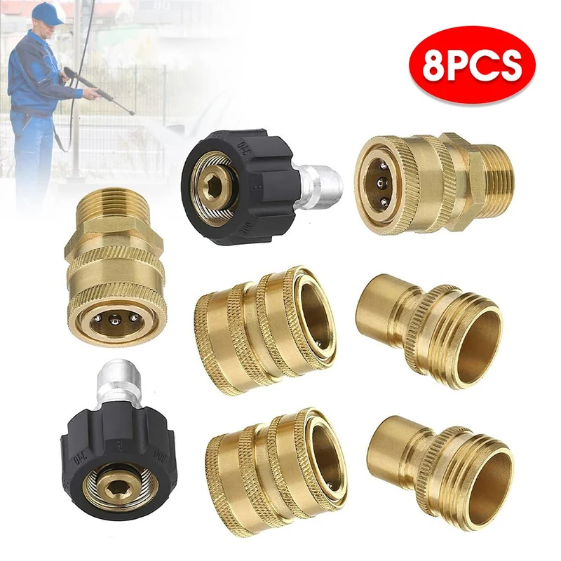 8 pièces connecteur rapide haute pression accessoires d'irrigation de jardin adaptateur de lave-auto pistolet à eau coupleurs hydrauliques raccords de tuyau