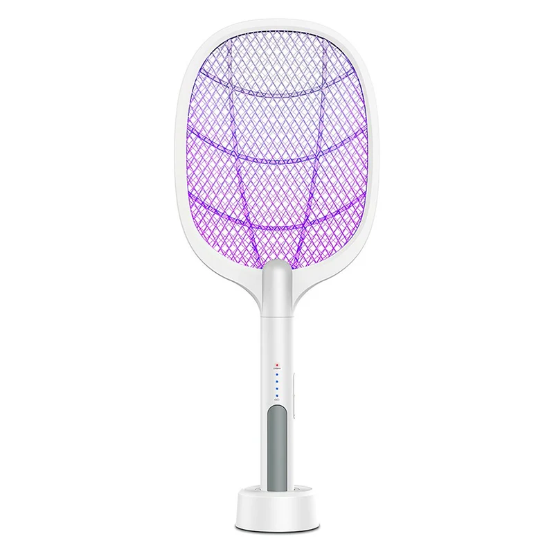 La raquette de tapette à mouche électrique tue le moustique électrique USB Rechargeable 3000V électrique Bug Zapper été ménage insecte tueur