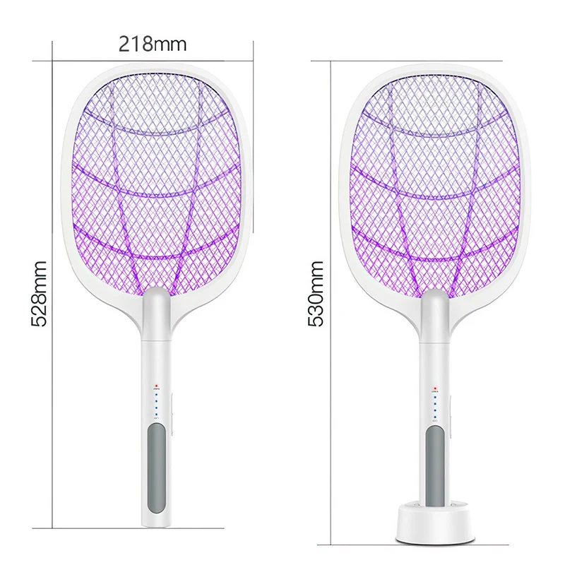 La raquette de tapette à mouche électrique tue le moustique électrique USB Rechargeable 3000V électrique Bug Zapper été ménage insecte tueur