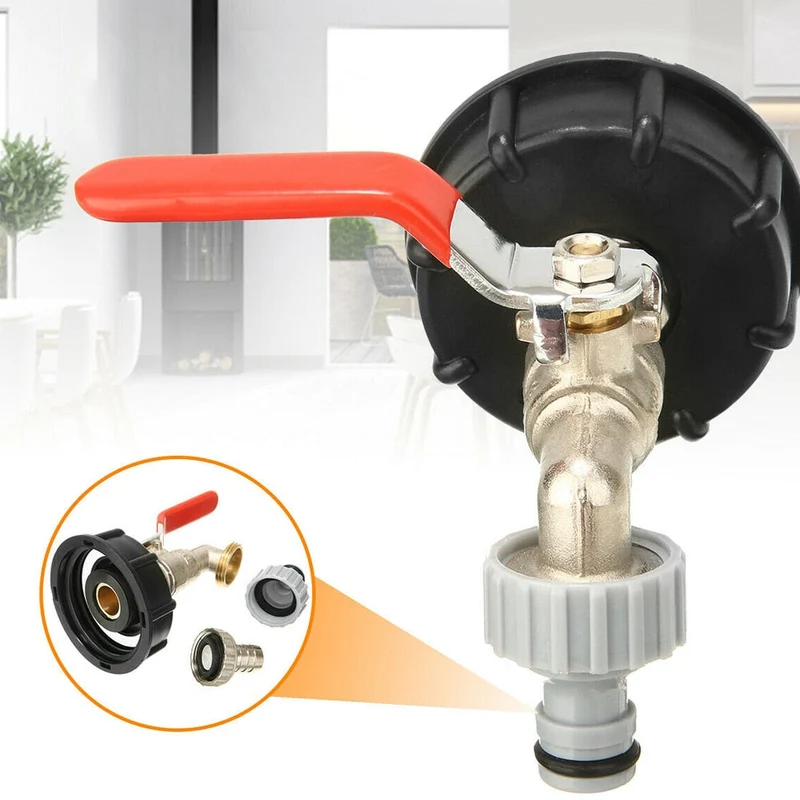 Adaptateur de réservoir IBC S60X6 vers robinet de jardin en laiton 1/2 pouce 3/4 pouce tuyau d'arrosage robinet réservoir d'eau connecteur de tuyau fournitures de jardin de remplacement
