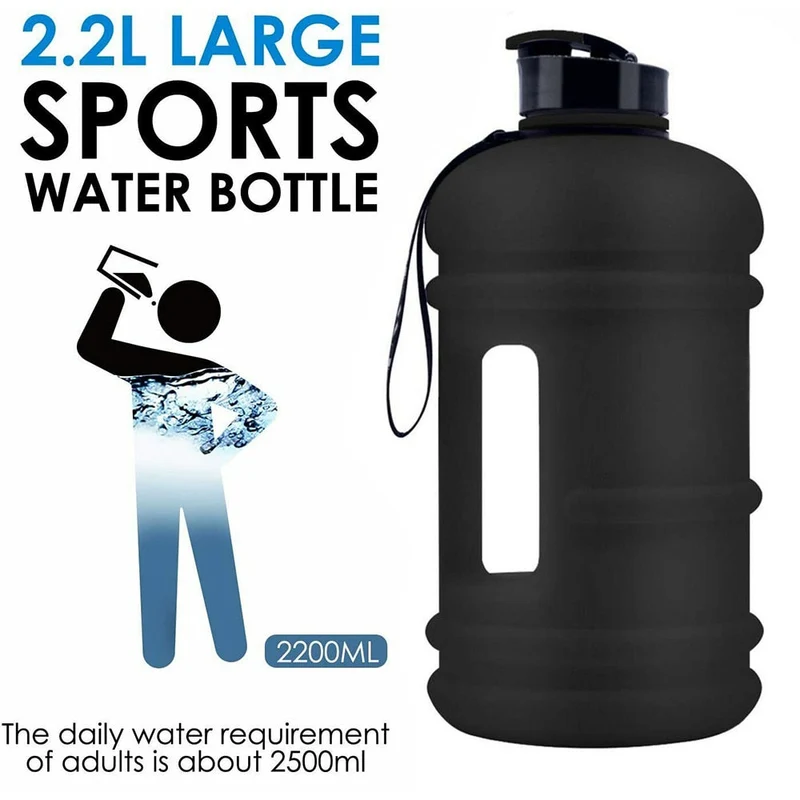 2.2L Sport Bouteille D'eau Grande Capacité Gym Formation Carafe D'eau 74 oz Demi Gallon Portable Voyage En Plein Air Vélo Bouilloire Anti-Fuite