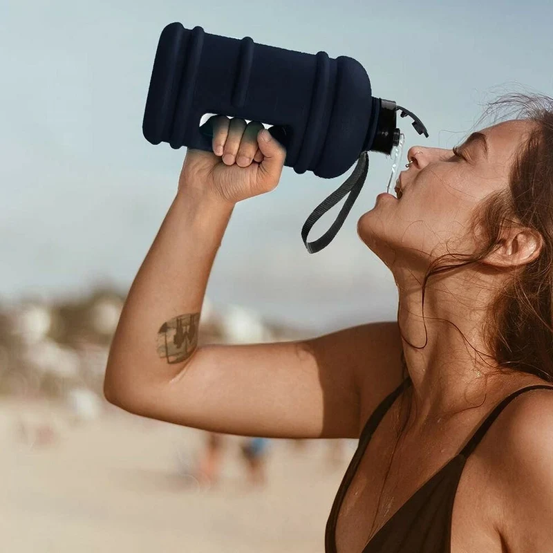 2.2L Sport Bouteille D'eau Grande Capacité Gym Formation Carafe D'eau 74 oz Demi Gallon Portable Voyage En Plein Air Vélo Bouilloire Anti-Fuite