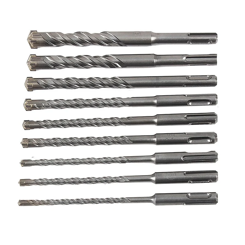 9 pièces 160mm foret marteau électrique foret Type croisé carbure SDS Plus Bit 5/6/8/10/12/14/16mm pour maçonnerie béton pierre