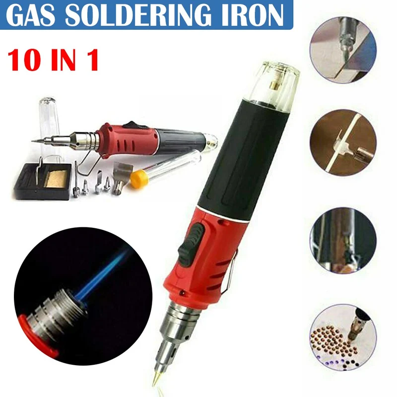 Kit de fer à souder au gaz butane sans fil allumage automatique torche de soudage pistolet stylo à souder outil de soufflage de gaz équipement de soudage portable