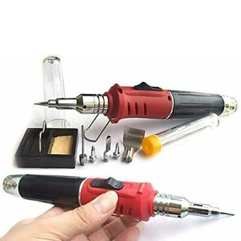 Kit de fer à souder au gaz butane sans fil allumage automatique torche de soudage pistolet stylo à souder outil de soufflage de gaz équipement de soudage portable