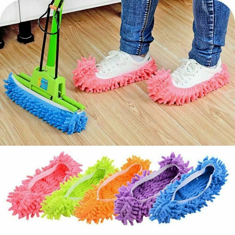 5 paires de pantoufles de nettoyage de poussière de sol chaussures chaussures de nettoyage paresseux Micro fibre nettoyage rapide de la maison lavable couvre-tête de vadrouille réutilisable