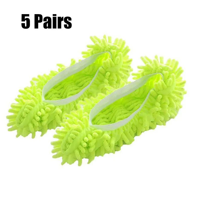 5 paires de pantoufles de nettoyage de poussière de sol chaussures chaussures de nettoyage paresseux Micro fibre nettoyage rapide de la maison lavable couvre-tête de vadrouille réutilisable