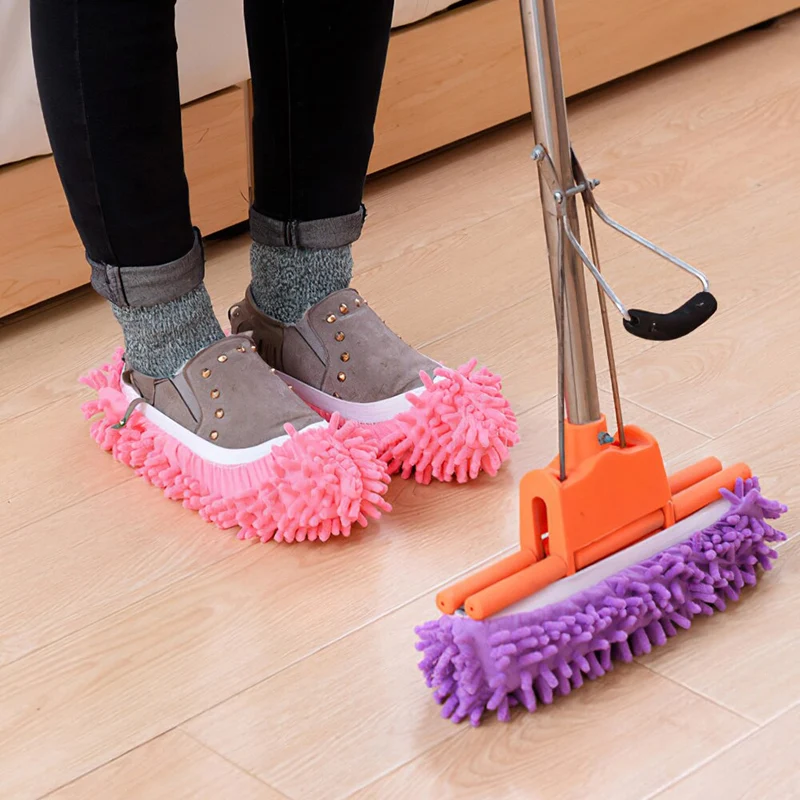5 paires de pantoufles de nettoyage de poussière de sol chaussures chaussures de nettoyage paresseux Micro fibre nettoyage rapide de la maison lavable couvre-tête de vadrouille réutilisable
