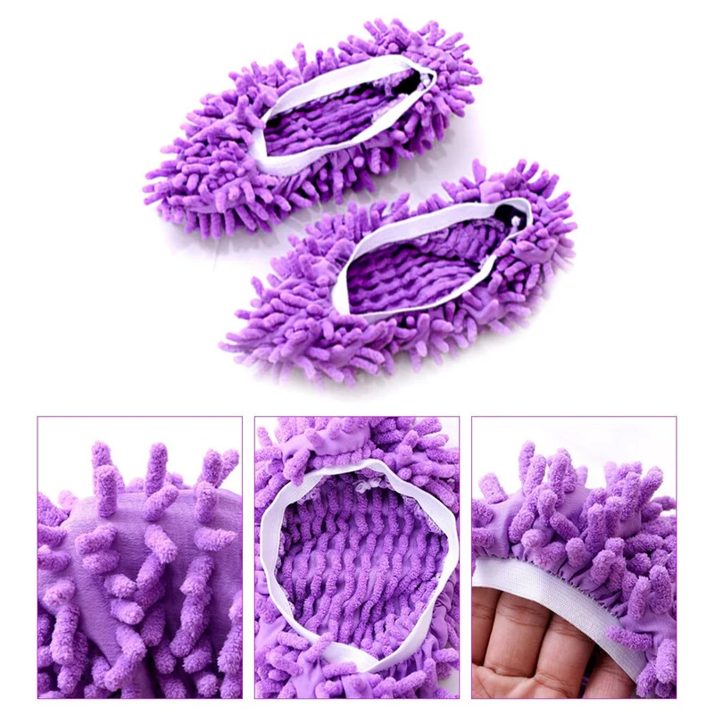 5 paires de pantoufles de nettoyage de poussière de sol chaussures chaussures de nettoyage paresseux Micro fibre nettoyage rapide de la maison lavable couvre-tête de vadrouille réutilisable
