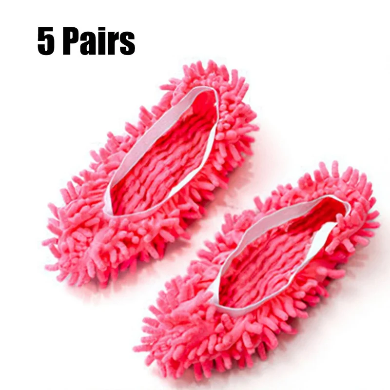 5 paires de pantoufles de nettoyage de poussière de sol chaussures chaussures de nettoyage paresseux Micro fibre nettoyage rapide de la maison lavable couvre-tête de vadrouille réutilisable