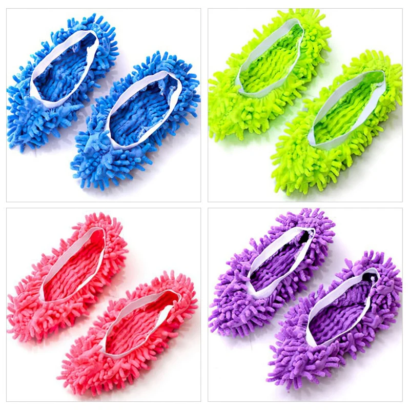 5 paires de pantoufles de nettoyage de poussière de sol chaussures chaussures de nettoyage paresseux Micro fibre nettoyage rapide de la maison lavable couvre-tête de vadrouille réutilisable