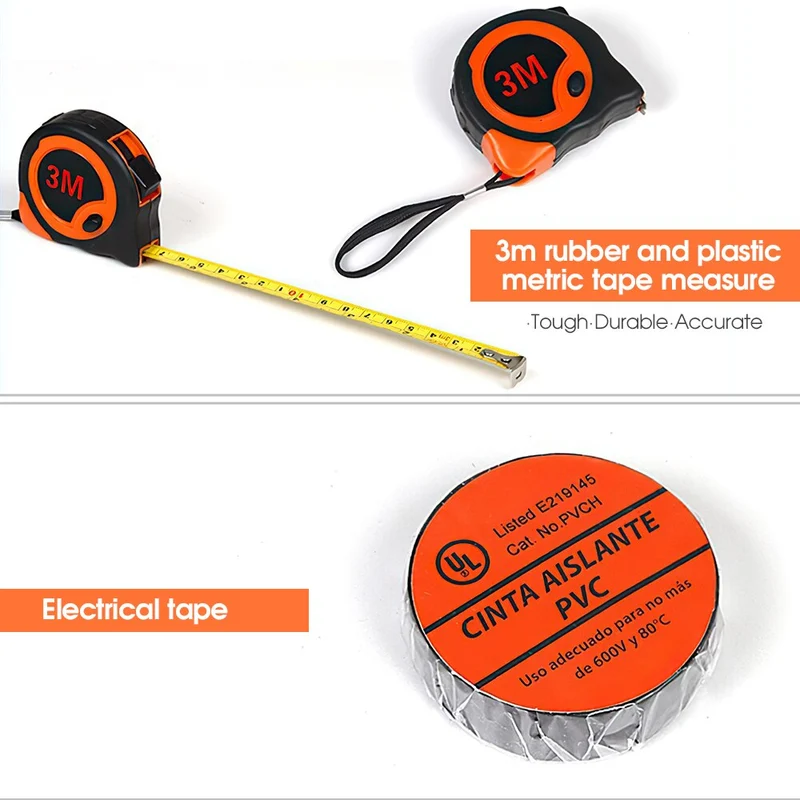 Ensembles d'outils à main multifonctions Kit d'outils de réparation domestique Tournevis Marteau Clé Scie Ciseaux Lampe de poche Multi-outil avec étui