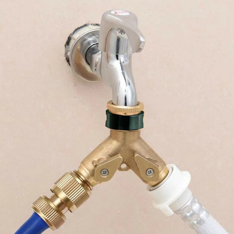 Robinet 2 voies robinet de jardin Irrigation laiton Y-Type connecteur d'arrosage distributeur 3/4 pouces Valve tuyau tuyau séparateur outils de jardinage