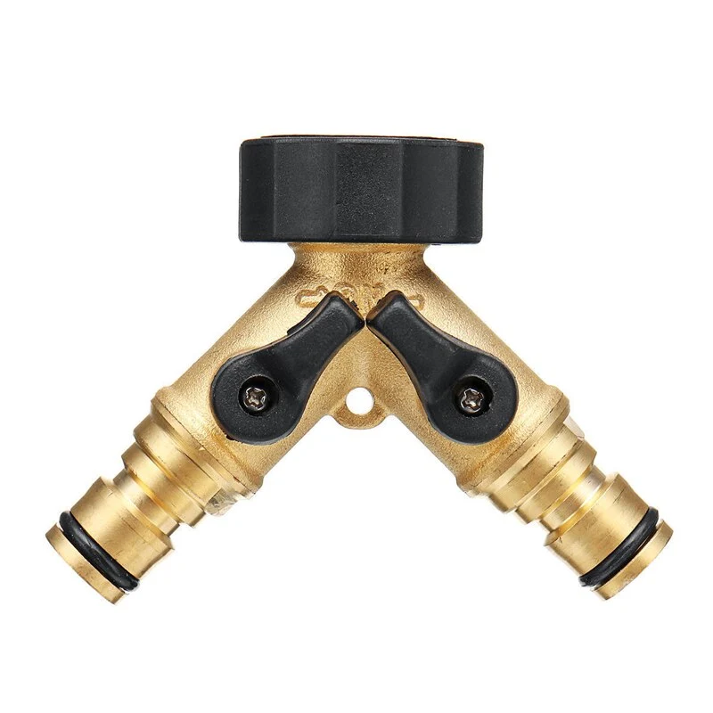 Robinet 2 voies robinet de jardin Irrigation laiton Y-Type connecteur d'arrosage distributeur 3/4 pouces Valve tuyau tuyau séparateur outils de jardinage