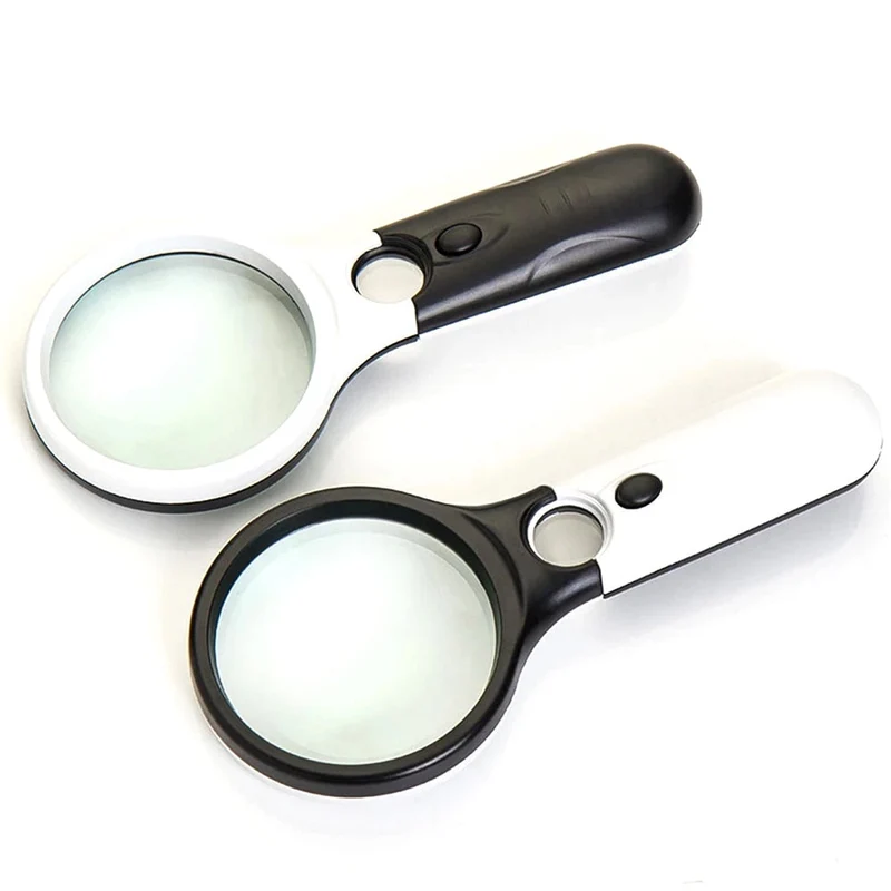 Loupe éclairée Lunettes de lecture Loupe de poche avec lumière LED Loupe Zoom 3x/45x