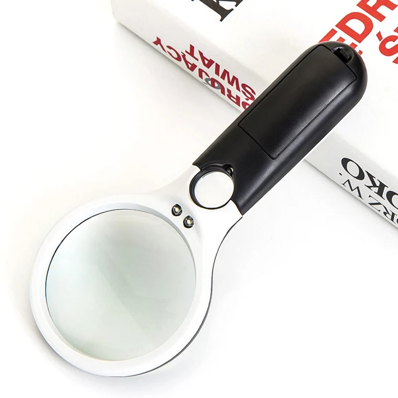 Loupe éclairée Lunettes de lecture Loupe de poche avec lumière LED Loupe Zoom 3x/45x