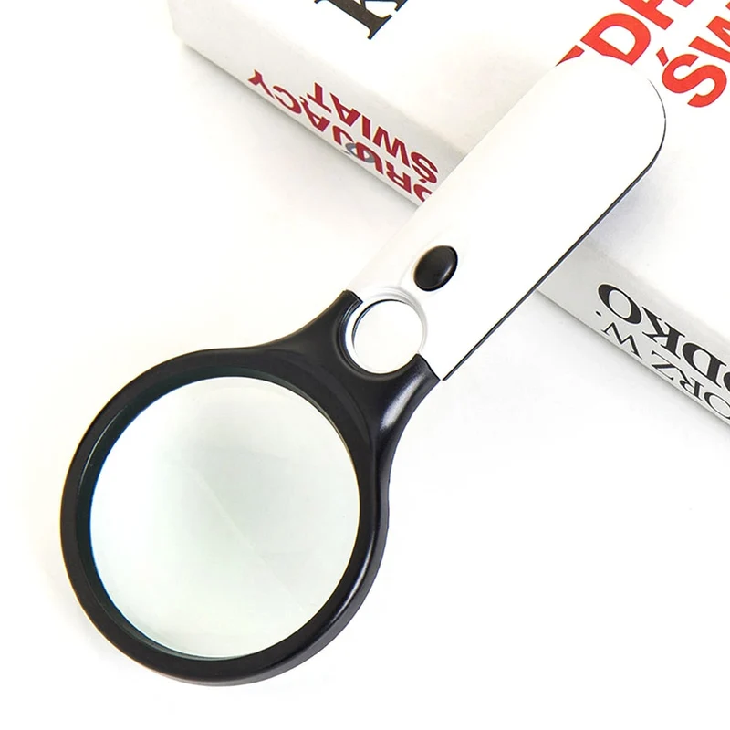 Loupe éclairée Lunettes de lecture Loupe de poche avec lumière LED Loupe Zoom 3x/45x