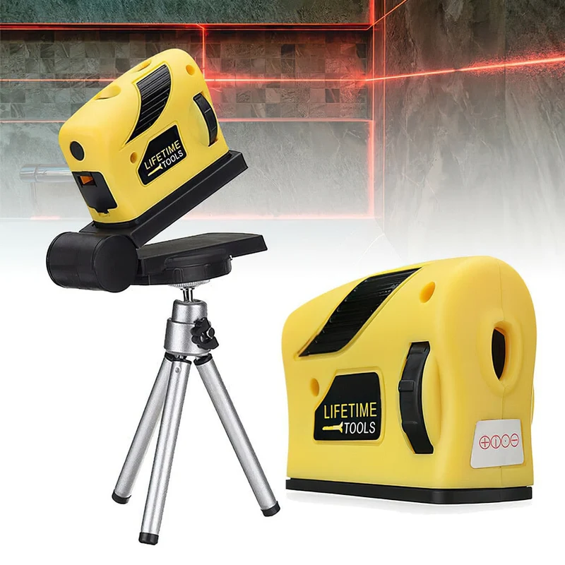 Outils de construction de niveau laser portables point ligne laser croisé rouge 500nm dispositif de nivellement laser vertical horizontal avec trépied