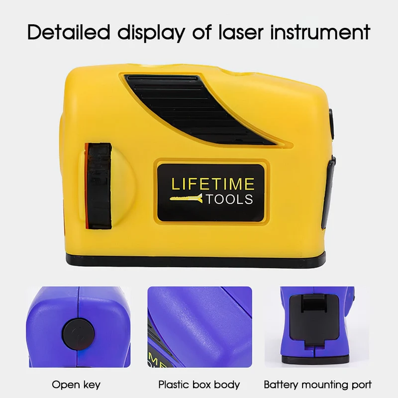 Outils de construction de niveau laser portables point ligne laser croisé rouge 500nm dispositif de nivellement laser vertical horizontal avec trépied