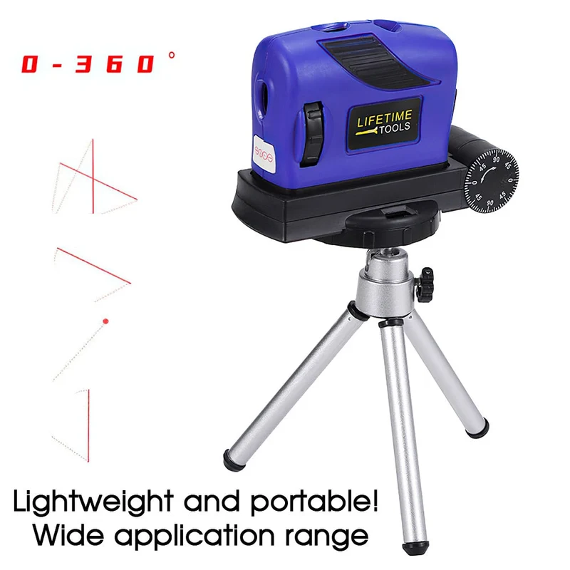 Outils de construction de niveau laser portables point ligne laser croisé rouge 500nm dispositif de nivellement laser vertical horizontal avec trépied