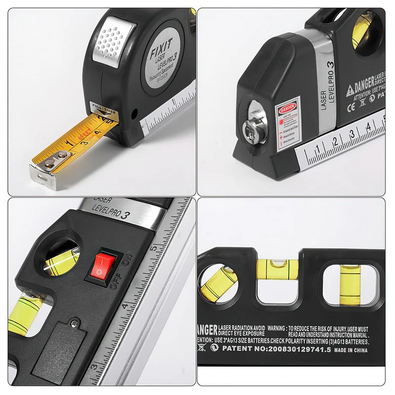 Niveau Laser polyvalent Horizon mesure verticale ruban à mesurer Laser dispositif de nivellement aligneur règles Standard outils de construction