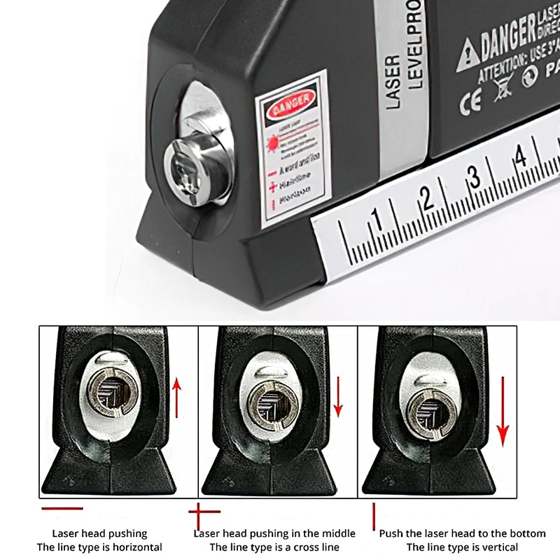 Niveau Laser polyvalent Horizon mesure verticale ruban à mesurer Laser dispositif de nivellement aligneur règles Standard outils de construction