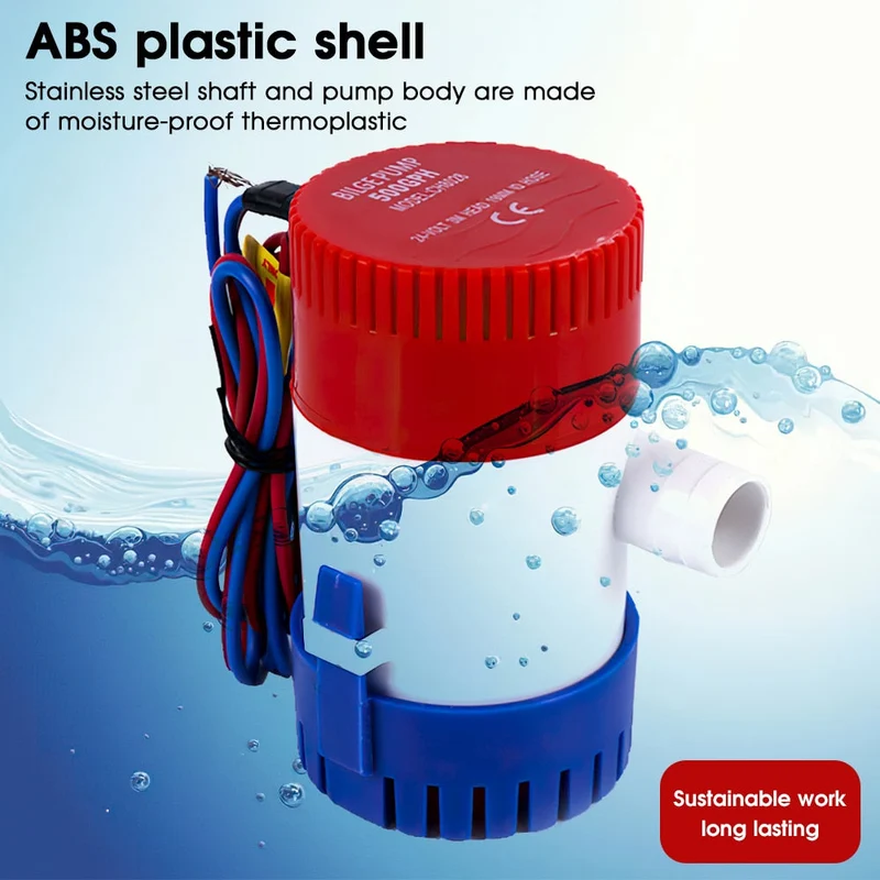 Pompe de cale 12V 24V 500gph 1100gph pompe à eau de cale Submersible pour bateau hydravion moteur bateau de pêche Aquarium piscine