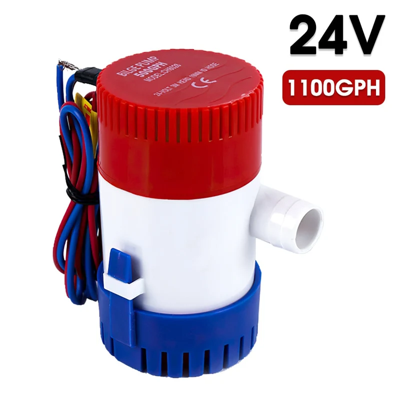Pompe de cale 12V 24V 500gph 1100gph pompe à eau de cale Submersible pour bateau hydravion moteur bateau de pêche Aquarium piscine