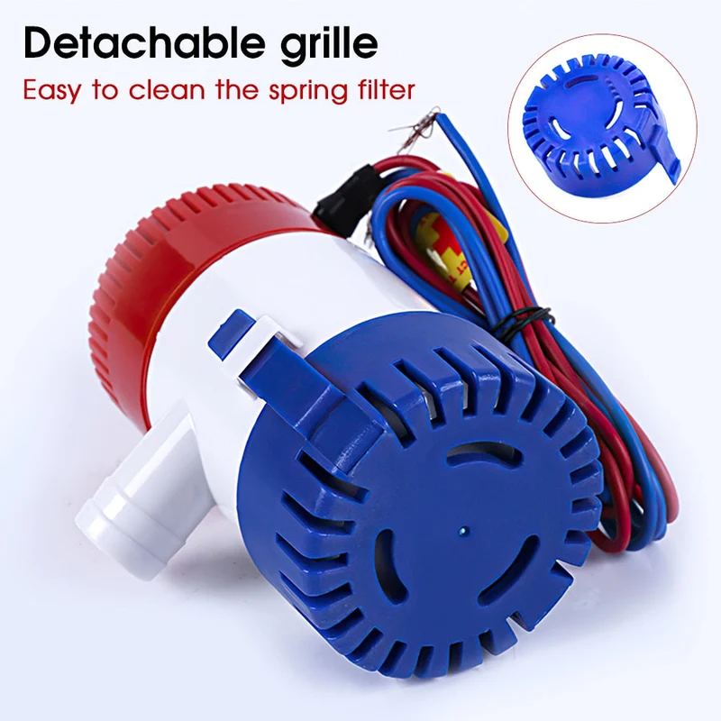 Pompe de cale 12V 24V 500gph 1100gph pompe à eau de cale Submersible pour bateau hydravion moteur bateau de pêche Aquarium piscine
