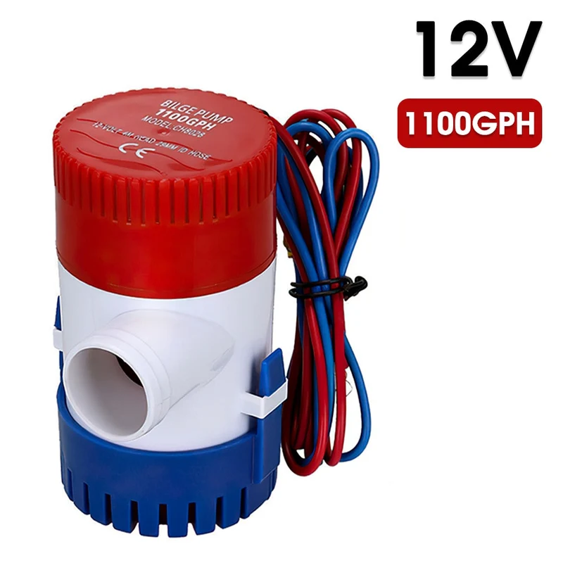 Pompe de cale 12V 24V 500gph 1100gph pompe à eau de cale Submersible pour bateau hydravion moteur bateau de pêche Aquarium piscine