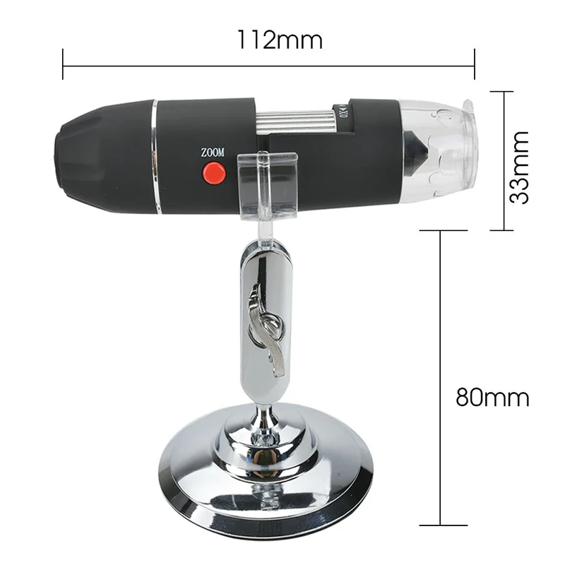1600X USB Microscope Numérique 8 LED Loupe Portable Zoom Microscope Électronique Caméra Endoscope avec Support pour la Réparation de PCB