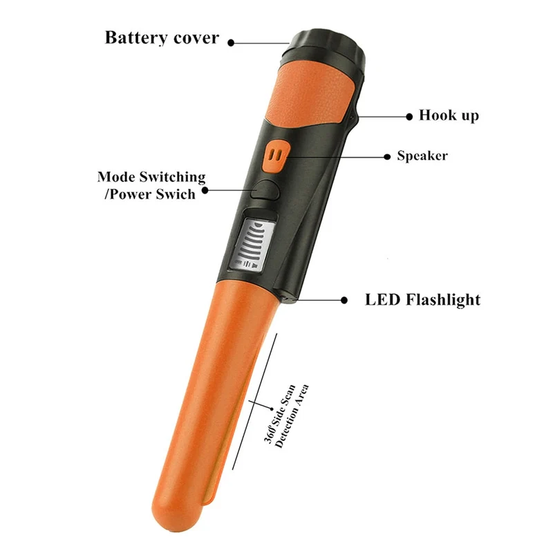 Détecteur de métaux portable Pinpointer professionnel GP-pointer Détecteur de métaux en or Alarme statique Tête étanche Pinpointer pour pièce de monnaie