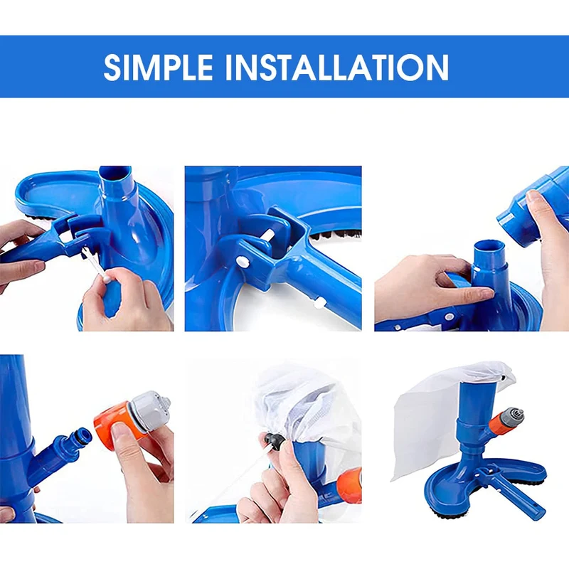 1 ensemble piscine aspirateur Vac tête d'aspiration piscine fontaine aspirateur brosse étang fontaine Spa objets flottants outils de nettoyage