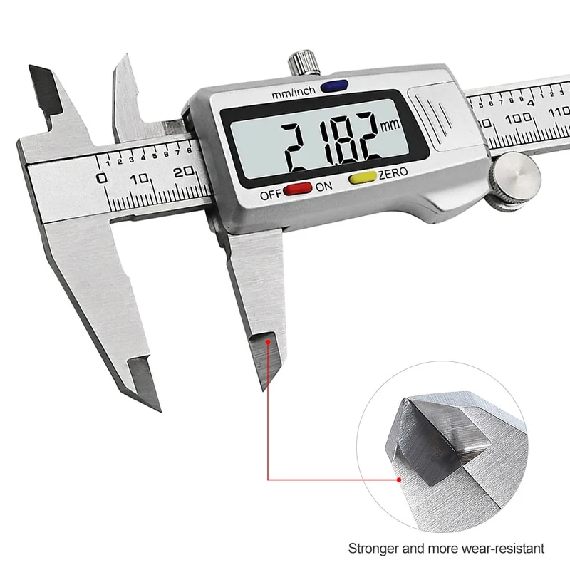 Pied à coulisse numérique 150mm Pied à coulisse numérique 6 pouces Pachomètre Micromètre Instruments de mesure Outils de mesure en acier inoxydable